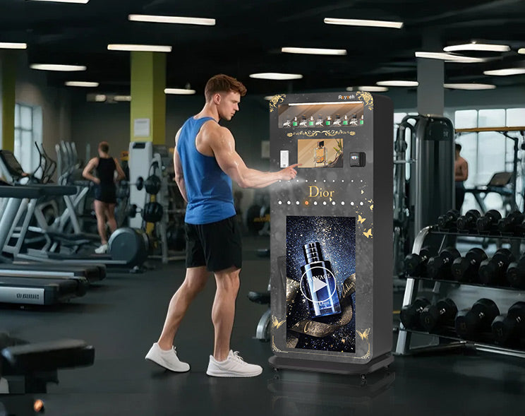 What benefits do perfume spray vending machines offer to consumers?